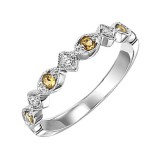 Gems One 10Kt White Gold Diamond (1/20Ctw) & Citrine (1/6 Ctw) Ring photo