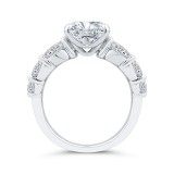 Shah Luxury Oval Cut Diamond Engagement Ring In 14K White Gold (With Center) photo 4