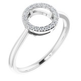 14K White 1/10 CTW Diamond Circle Ring photo