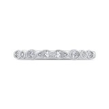 Shah Luxury 14K White Gold Pear Oval and Round Diamond Wedding Band photo