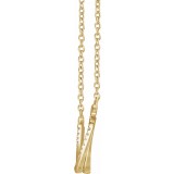 14K Yellow 1/4 CTW Diamond Twisted Bar 16-18 Necklace photo 2