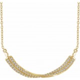 14K Yellow 1/4 CTW Diamond Twisted Bar 16-18 Necklace photo