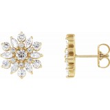 14K Yellow 1 CTW Diamond Earrings photo