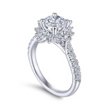 Gabriel & Co. 14k White Gold Starlight Halo Engagement Ring photo 3