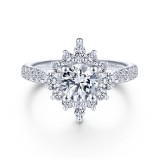 Gabriel & Co. 14k White Gold Starlight Halo Engagement Ring photo