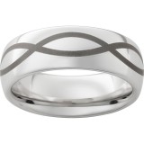 Serinium Domed Band with Infinity Laser Engraving photo