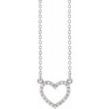14K White 1/10 CTW Diamond Petite Heart 16 Necklace photo