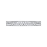 Shah Luxury 14K White Gold Round Diamond Wedding Band photo