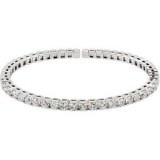 14K White 3 1/3 CTW Diamond Bangle Bracelet photo 2