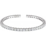 14K White 3 1/3 CTW Diamond Bangle Bracelet photo