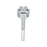 Shah Luxury 14K White Gold Round Diamond and Sapphire Engagement Ring (Semi-Mount) photo 3