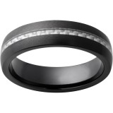 Black Diamond Ceramic Domed Band with 1mm Carbon Fiber Inlay and Satin Finish photo