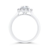 Shah Luxury Round Cut Diamond Floral Engagement Ring In 14K White Gold (Semi-Mount) photo 4