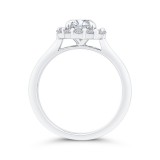 Shah Luxury Round Cut Diamond Floral Engagement Ring In 14K White Gold (Semi-Mount) photo 4