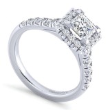 Gabriel & Co. 14k White Gold Contemporary Halo Engagement Ring photo 3