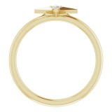 14K Yellow .03 CT Diamond Star Ring photo 2