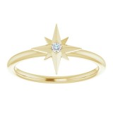 14K Yellow .03 CT Diamond Star Ring photo 3