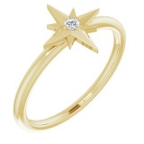 14K Yellow .03 CT Diamond Star Ring photo
