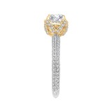 Shah Luxury 14K Two-Tone Gold Euro Shank Round Diamond Engagement Ring (Semi-Mount) photo 3