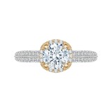 Shah Luxury 14K Two-Tone Gold Euro Shank Round Diamond Engagement Ring (Semi-Mount) photo