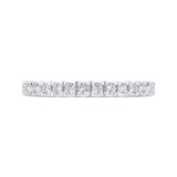 Shah Luxury 14K White Gold Round Cut Diamond Wedding Band photo