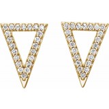 14K Yellow 1/5 CTW Diamond Triangle Earrings photo 2