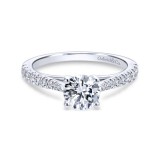 Gabriel & Co. 14k White Gold Contemporary Straight Engagement Ring photo