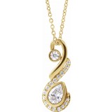 14K Yellow 1/2 CTW Diamond Freeform 16-18 Necklace photo