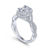 Gabriel & Co. 14k White Gold Contemporary Halo Engagement Ring photo 3