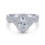 Gabriel & Co. 14k White Gold Contemporary Halo Engagement Ring photo