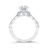 Shah Luxury 14K White Gold Split Shank Round Diamond Engagement Ring (Semi-Mount) photo 4