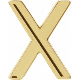 14K Yellow Single Initial X Earring photo