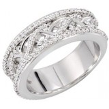 14K White 1/2 CTW Diamond Anniversary Band photo