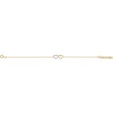 10K Yellow .07 CTW Diamond Double Heart 7 Bracelet photo 2