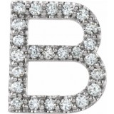 14K White 1/10 CTW Diamond Single Initial B Earring photo