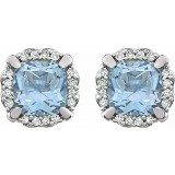 14K White Sky Blue Topaz & 1/10 CTW Diamond Earrings photo 2