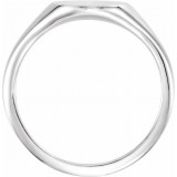 14K White 11x9 mm Oval Signet Ring photo 2