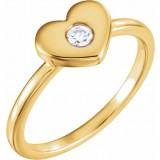 14K Yellow .03 CTW Diamond Heart Ring photo