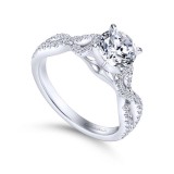 Gabriel & Co. 14k White Gold Contemporary Twisted Engagement Ring photo 3