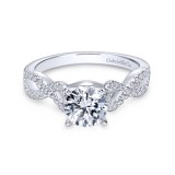 Gabriel & Co. 14k White Gold Contemporary Twisted Engagement Ring photo