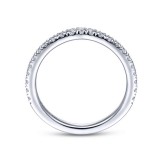 Gabriel & Co. 14k White Gold Contemporary Curved Wedding Band photo 2