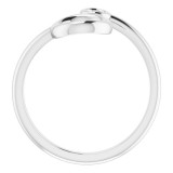 14K White Double Circle Bypass Ring photo 2