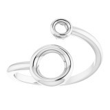 14K White Double Circle Bypass Ring photo 3
