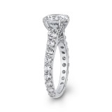 Shah Luxury Round Diamond Engagement Ring In 14K White Gold (Semi-Mount) photo 3