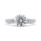 Shah Luxury Round Diamond Engagement Ring In 14K White Gold (Semi-Mount) photo