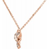 14K Rose 1/6 CTW Diamond Bow 18 Necklace photo 2