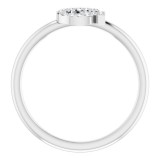 14K White .08 CTW Diamond Initial G Ring photo 2