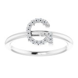 14K White .08 CTW Diamond Initial G Ring photo 3