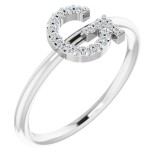 14K White .08 CTW Diamond Initial G Ring photo