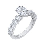 Shah Luxury 14K White Gold Oval Diamond Engagement Ring (Semi-Mount) photo 2